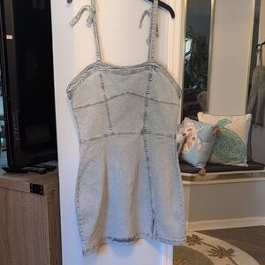 bebe Denim Camisole with Tie Straps